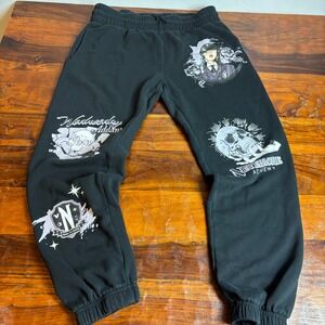 Wednesday Addams Nevermore Academy Black Sweatpants Joggers‎  M 8 10